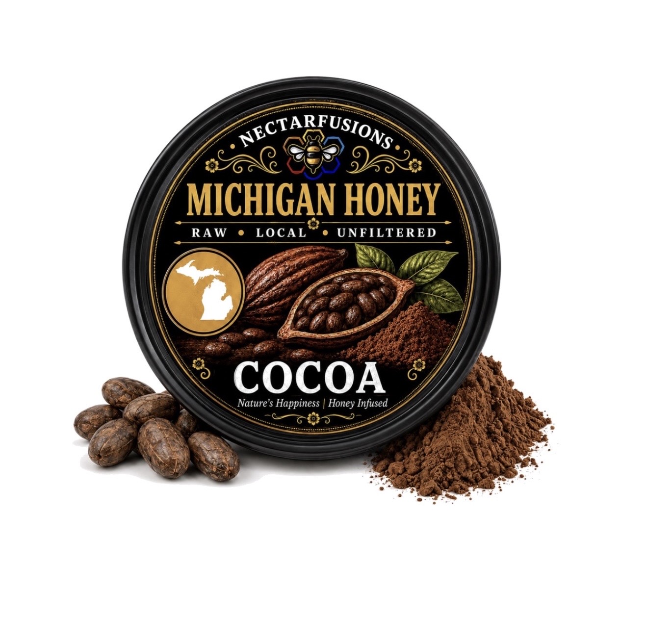 Cocoa infused honey