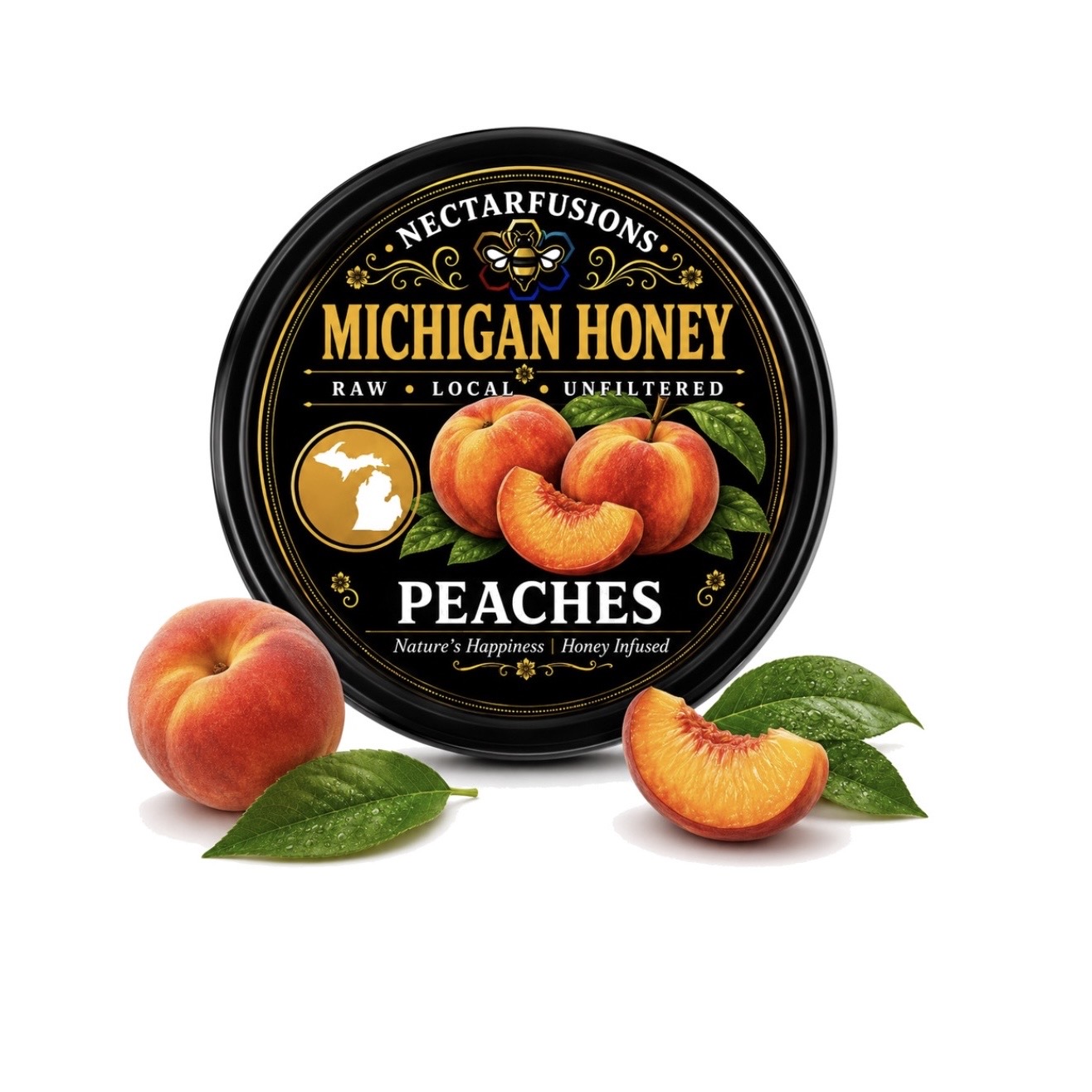 Peach lid label