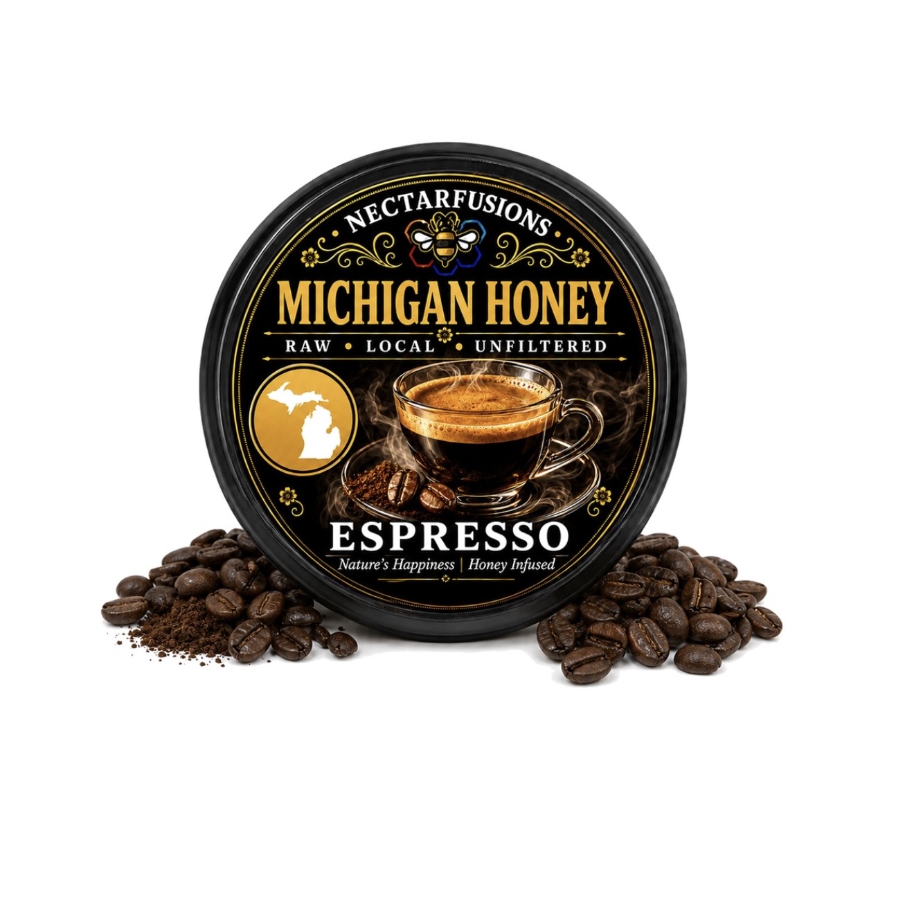 Espresso infused honey